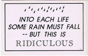 Comic Funny Postcard Rain Must Fall  No 432 1975 Universal Crafts Toronto