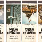 Illinois Matchbook Cover Elgin West Boy Laundry Dry Cleaning Set of 4