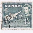 Cyprus King George VI 4 1/2 Piastre Stamp Used VG