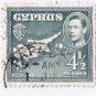 Cyprus King George VI 4 1/2 Piastre Stamp Used VG