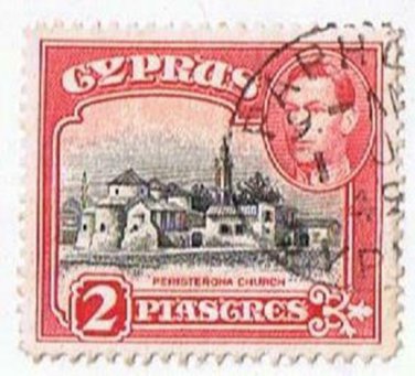 Cyprus King George VI 2 Piastre Stamp Used VG
