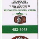 Matchbook Cover Pheasant & Firkin Toronto  & Aurora Ontario