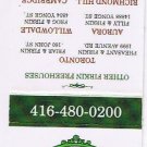 Matchbook Cover The Fox & Firkin Toronto & Aurora Cambridge Willowdale Ontario