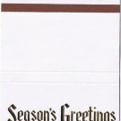 Matchbook Cover First National Bank Of Elkhorn Wisconsin Seasons Greetings A