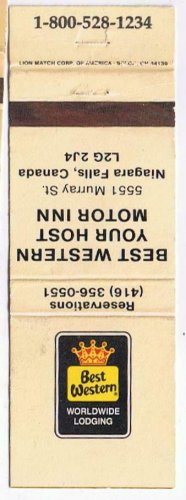New York Matchbook Cover Utica Best Western Gateway Motor Inn