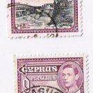 Cyprus King George VI 9 Piastres Stamps (2) Used VG