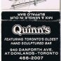 Matchbook Cover Quinn's Mix & Mingle Buffalo Bar Toronto Ontario