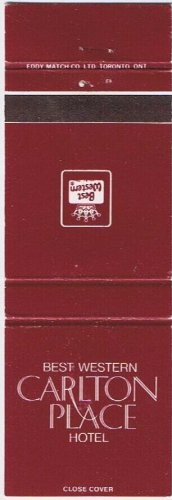 Matchbook Cover Best Western Carlton Place Hotel Toronto Ontario