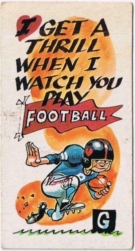 Vintage Sarcastic Valentine Card T.C.G. 1950s Play Football