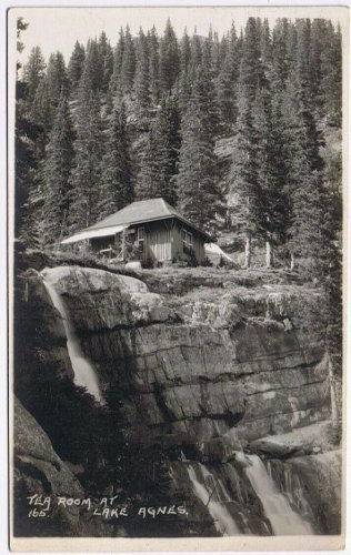 Postcard RPPC Tea Room At Lake Agnes Alberta Byron Harmon Along The CPR Line