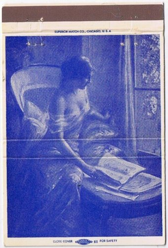 Matchbook Cover Fred Smith Collector Chester PA Lady Reading