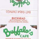 Matchbook Cover Buffalo's Cafe Buckhead Georgia