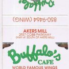 Matchbook Cover Buffalo's Cafe Akers Mill Atlanta Georgia