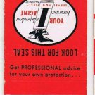 Matchbook Cover W E Gibson Insurance James B Bond Associate Navasota Texas