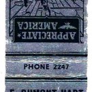 Matchbook Cover F Dumont Hart Insurance Coatesville Pennsylvania