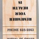 Matchbook Cover A R Ehler Insurance Mutual Of Omaha Port Hawkesbury Nova Scotia