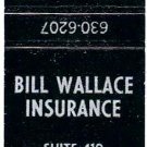 Matchbook Cover Bill Wallace Insurance Downsview Ontario
