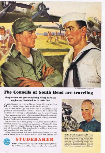 Studebaker Car Print Ad Connells Of South Bend Great Northern Railway 1940s