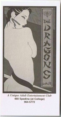 Toronto Ontario Advertising Card Dragons Lair Adult Entertainment Risque