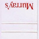 Matchbook Cover Murray's Restaurants Montreal Toronto Sudbury Halifax