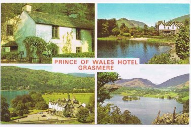 United Kingdom UK Postcard Grasmere Prince Of Wales Hotel Dove Cottage