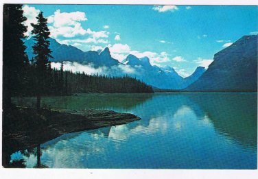 Alberta Postcard Morning Mist Maligne Lake Jasper National Park
