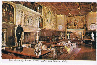 California Postcard San Simeon Hearst Castle Assembly Room