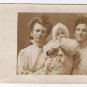 Portrait Postcard Sepia Two Ladies & Baby RPPC Sailboat On Back 1905-08