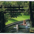 Holland Netherland Postcard Giethoorn Women Boat Canal Bridge