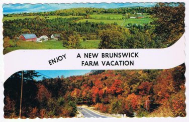 Canada Postcard New Brunswick Farm Vacation Multi View