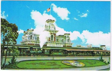Postcard Walt Disney World Railroad Main Street Magic Kingdom California
