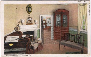 Virginia Postcard Mount Vernon Music Room