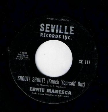 Ernie Maresca Shout Shout Knock Yourself Out 45 rpm Crying Like A Baby Over You