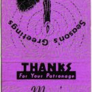 Pennsylvania Matchbook New Castle Marcs Fish Drycleaners & Launderers Purple
