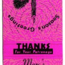 Pennsylvania Matchbook New Castle Marcs Fish Drycleaners & Launderers Hot Pink