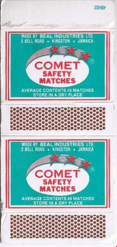 Matchbox Cover Comet Safety Matches