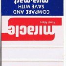 Matchbook Cover Miracle Mini Mart Food Mart Toronto Ontario