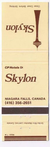 Matchbook Cover Niagara Falls Skylon Tower Canadian Pacific Hotel