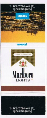 Matchbook Cover Marlboro Cigarettes Lights Hamburg Germany