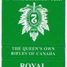 Matchbook Cover Royal Canadian Legion Br 344 Lakeshore Rd Toronto Ontario