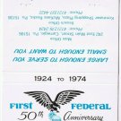 Matchbook Cover First Federal Saving & Loan Of Carnegie Pennsylvania