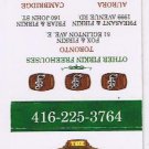 Matchbook Cover Frog & Firkin Willowdale Ontario