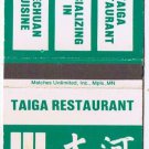 Matchbox Cover Taiga Restaurant Szechuan Minneapolis Minnesota