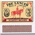 Matchbox Cover The Lancer Safety Matches Made In Sweden