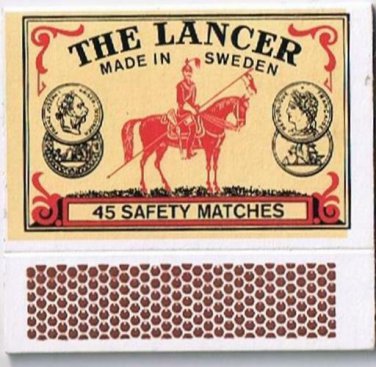 Matchbox Cover The Lancer Safety Matches Made In Sweden