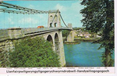 United Kingdom UK Postcard Wales Llanfairpwllgwyngyllgogerychwyrndrobwll-llandys