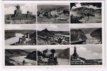 Germany Postcard RPPC Multi View Platz Nationaldenkmal Deuitsche Eck