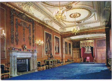 United Kingdom UK Postcard Windsor Castle The Garter Throne Room