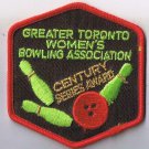 Greater Toronto Women's Bowling Association Century Iron On Sew On Patch 3" x 3"