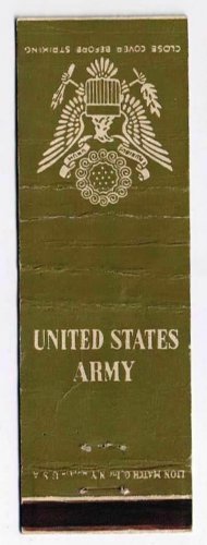 Matchbook Cover United States Army